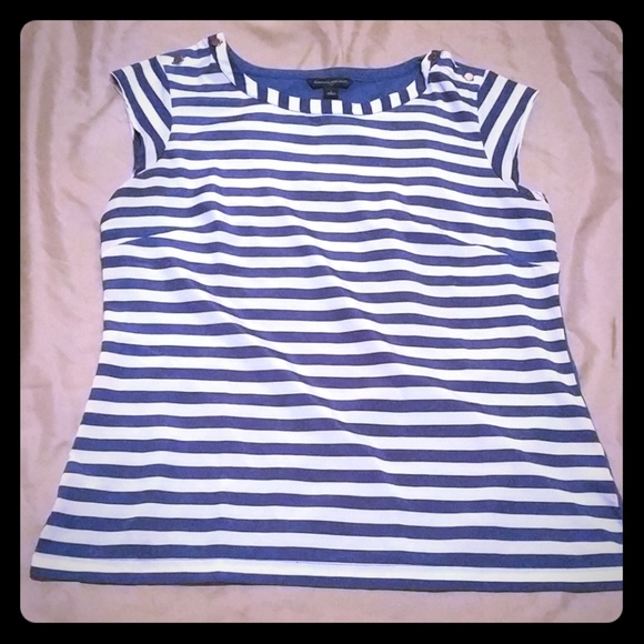 Banana Republic Tops - Banana Republic Blue & White Striped Blouse - Sz L